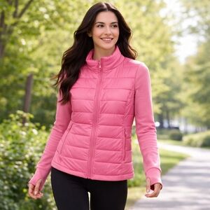 Avia Pink Lightweight Jacket L (12-14) Zip Thumbhole Athleisure EUC